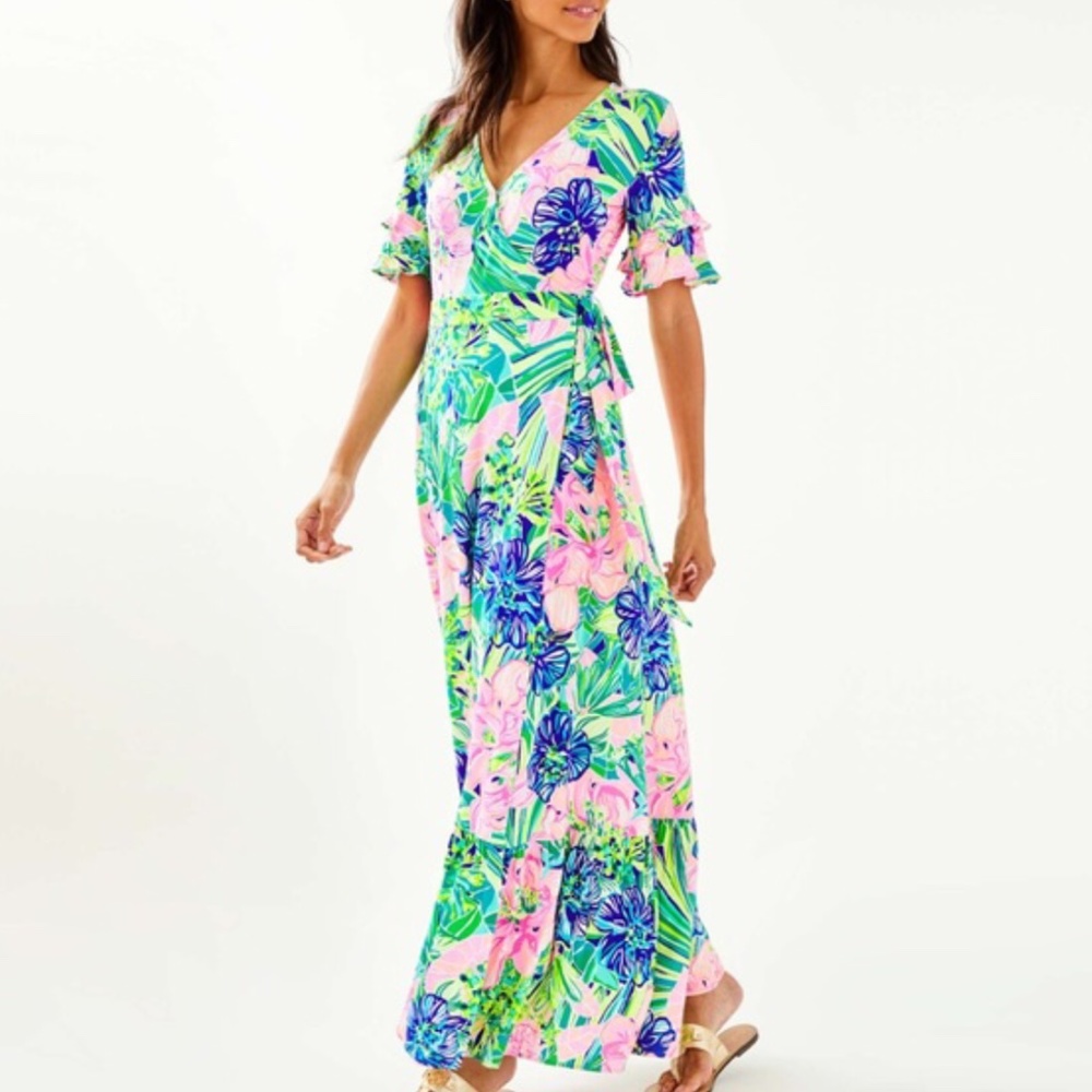 Lilly Pulitzer Emmerson maxi true wrap dress. XL